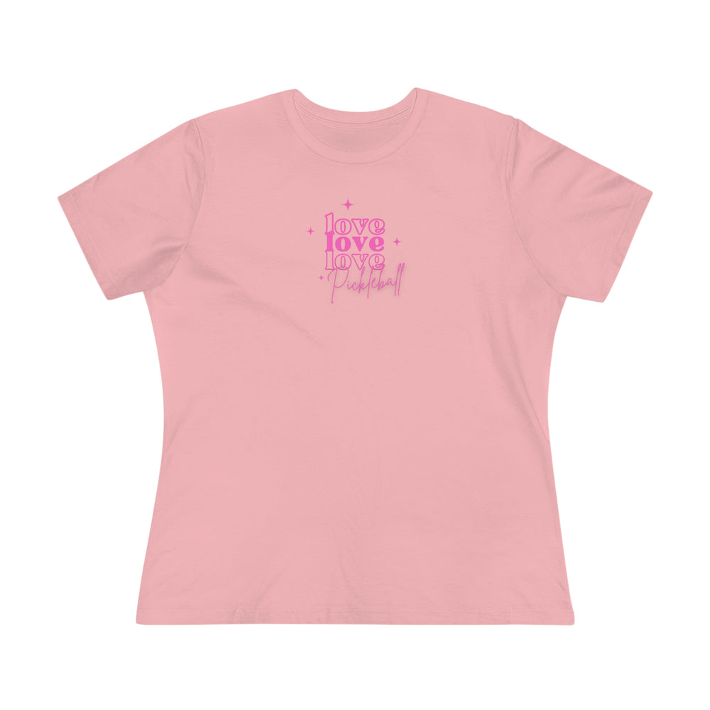 Love Love Love Pickleball Pink Women's Comfort Tee